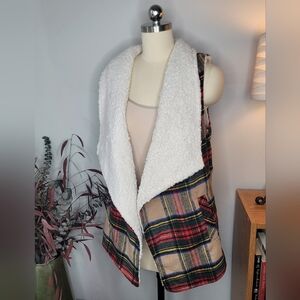 Maurices Plaid Sherpa-Lined Vest Size XS NWT